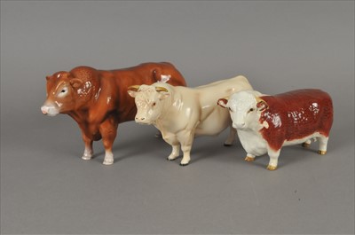 Lot 211 - Three Beswick bulls