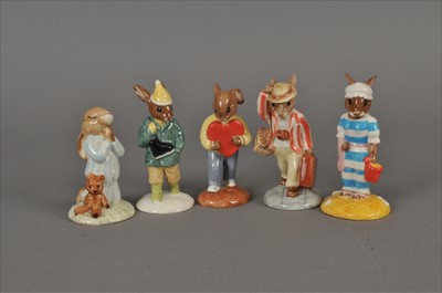 Lot 219 - Five Royal Doulton 'Bunnykin's figures