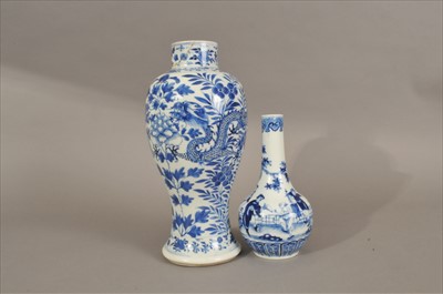 Lot 522 - Two Kangxi style Chinese blue and white vases