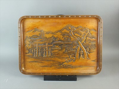 Lot 306 - A Japanese presentation tray to Admiral Sir William Kelly - Hiroshima Interest