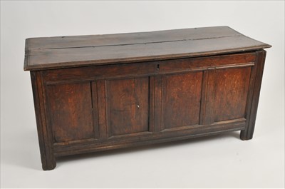 Lot 386 - A large country oak panelled coffer