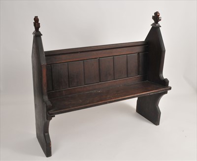 Lot 633 - A small Victorian stained pine pew