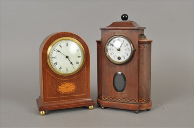 Lot 535 - A Victorian mantle clock together with a further Edwardian example