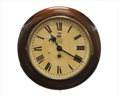 Lot 287 - A George VI oak framed wall clock