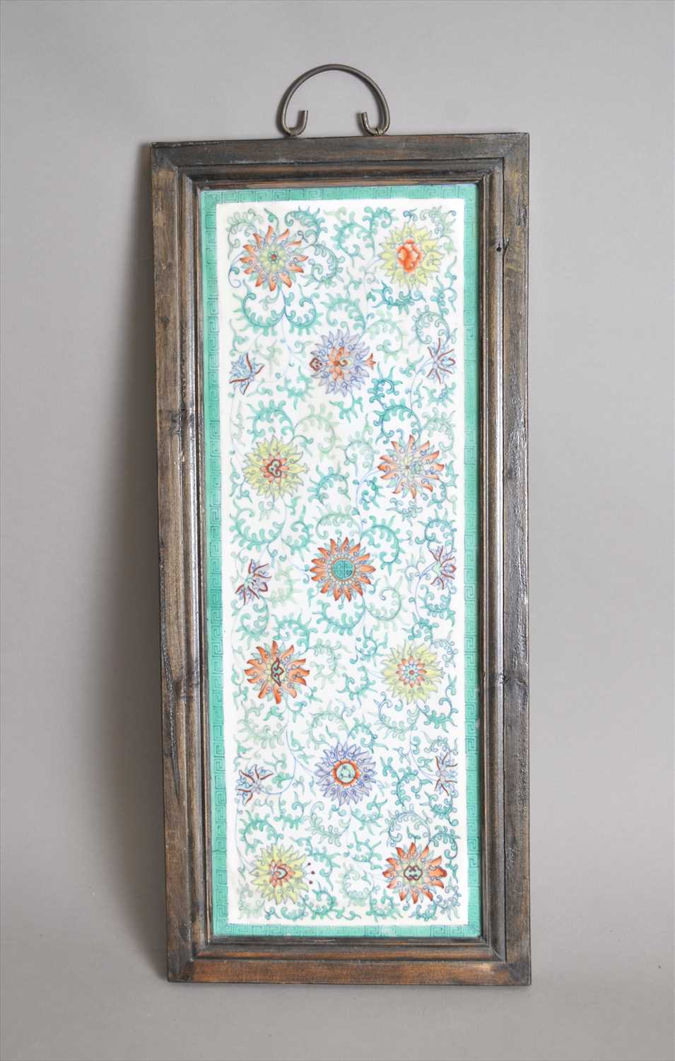 Lot 664 - A framed 20th century Chinese porcelain panel