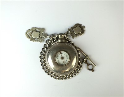 Lot 77 - A silver pair cased pocket watch