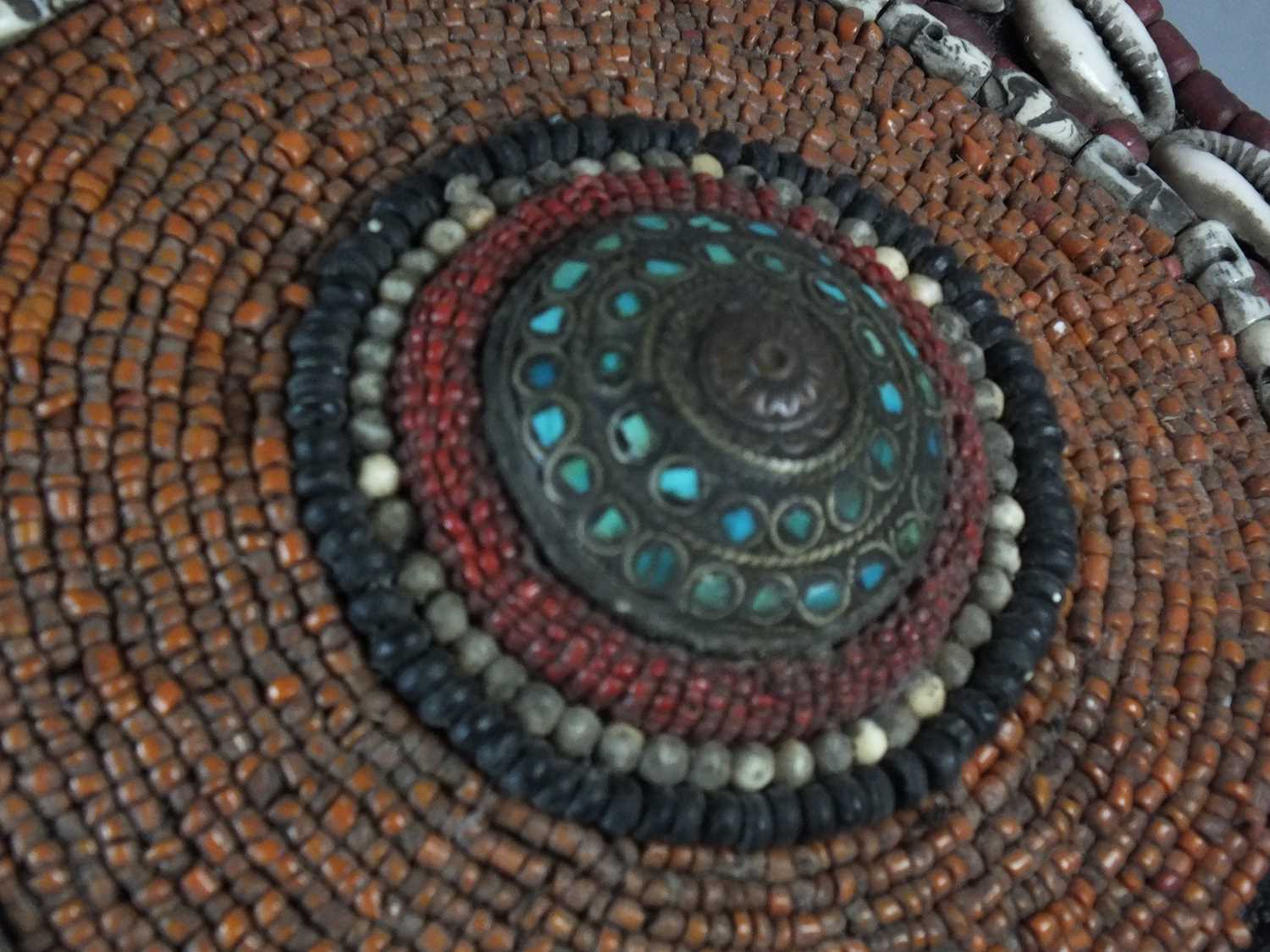 Lot 441 - A Tibetan nomadic headdress, late Qing Dynasty, possibly from the Labrang nomads