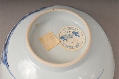Lot 182 - A Nanking Cargo 'Scholar on the bridge' bowl and one other