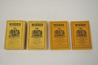 Lot 198 - WISDEN CRICKETERS' ALMANACK 1938, 1940, 1941,...