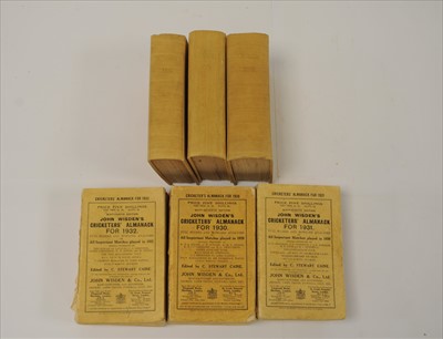 Lot 195 - WISDEN CRICKETERS' ALMANACK, 1912, 1915, 1938,...