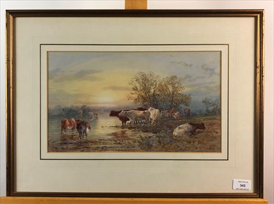 Lot 343 - H Ward, shepherd, watercolour