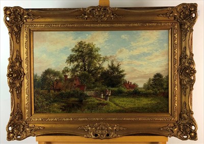 Lot 396 - John Andersen, rural scene, oil on canvas