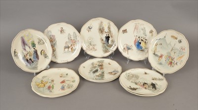 Lot 263 - Set of eleven French plates by H.B & Co