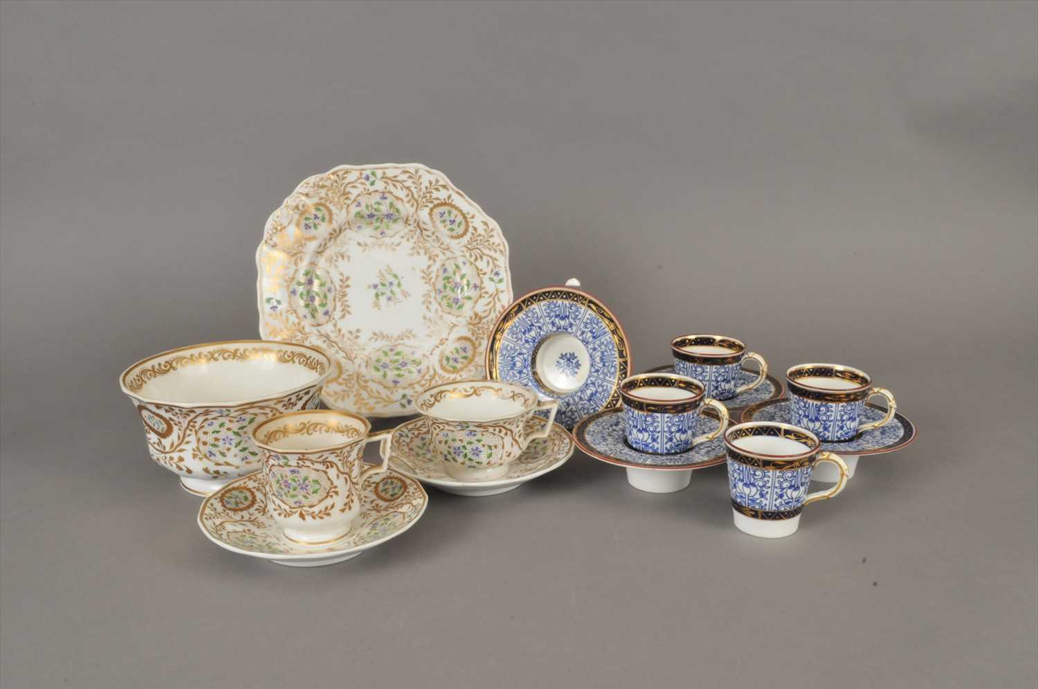 Lot 265 - Spode tea service, circa 1835 and Royal Worcester coffeewares