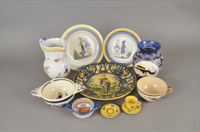 Lot 267 - Small collection of Quimper faience