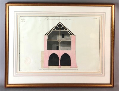 Lot 340 - French school, architectural drawing