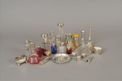 Lot 54 - A collection of silver and plated mounted bottles
