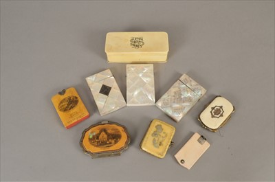 Lot 77 - Three mother of pearl mounted card cases