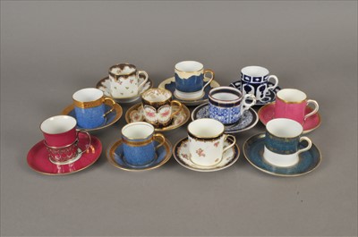 Lot 227 - Eleven demitasse coffee cans and saucers