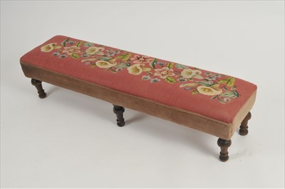 Lot 604 - A long upholstered foot stool