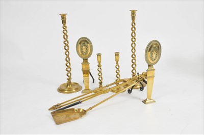 Lot 301 - A selection of 19th century and later brass ware