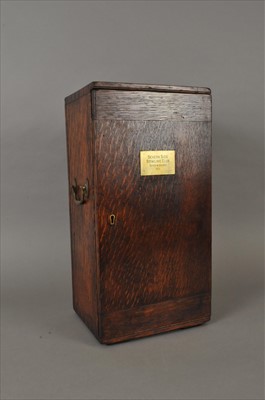 Lot 213 - A 20th century stained oak Shrewsbury Bowling Club Trophy case