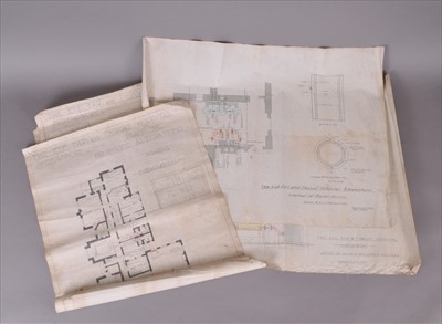 Lot 214 - A group of five George V hand coloured architectural drawings