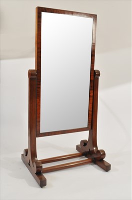 Lot 643 - A Victorian mahogany cheval (full length dressing) mirror