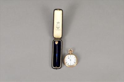 Lot 75 - A 9ct gold fob watch and a stick pin