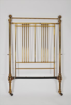 Lot 596 - A Victorian brass single bed frame and side rails