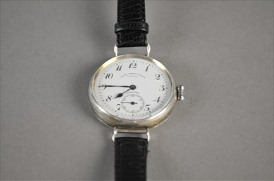 Lot 155 - A Silver Longines Wristwatch Circa 1917, Dial Signed By Longines/ Henry Birks & Sons