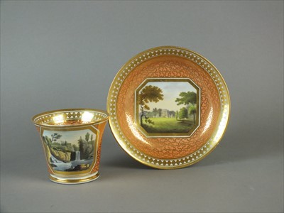 Lot 464 - A Chamberlain's Worcester cabinet cup and saucer