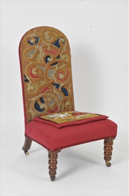 Lot 632 - A small Victorian or later upholstered nursing chair