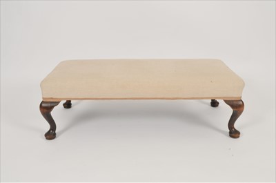 Lot 375 - A Queen Anne style upholstered foot stool