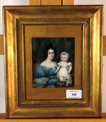 Lot 350 - Mother and child miniature