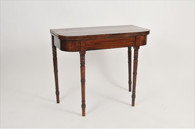 Lot 385 - A 19th century mahogany veneered card table