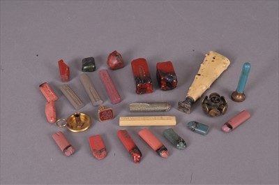 Lot 441 - A collection of mixed wax seals with family provenance.