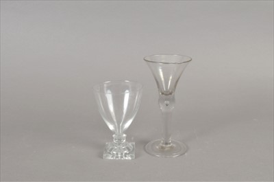 Lot 122 - Mid-18th century wine glass a 19th century rummer