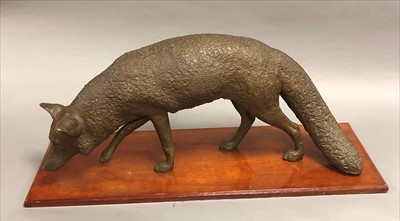 Lot 246 - Bronze sculpture Standing Fox, Bright 1990