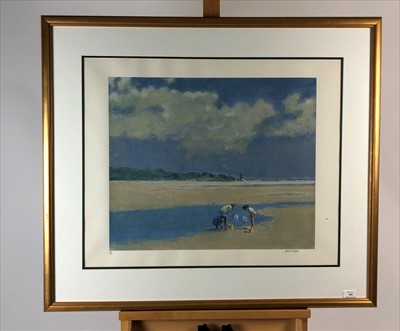 Lot 392 - Norman Hepple RA RP (British 20th Century, 1908-1994), Children on the Beach