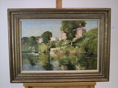 Lot 42 - James Longueville RBSA (British Northern School) Reflections on the River Dee