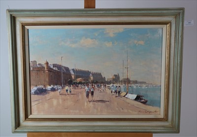 Lot 368 - James Longueville RBSA PS (British Northern School), Evening on the St Malo Quay