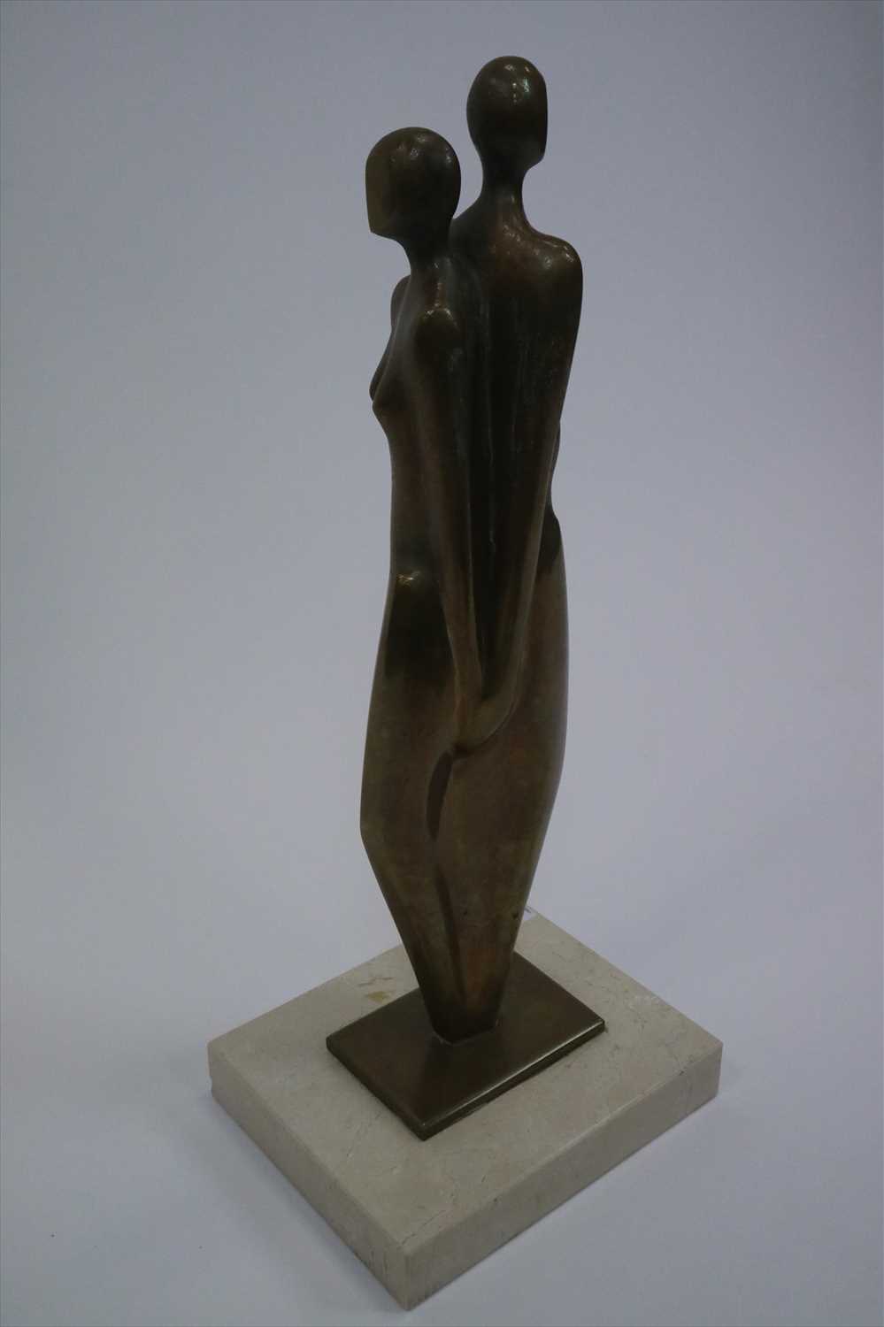 Lot 21 - Bronze Sculpture of an Entwined Couple with Marble Base