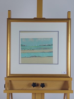 Lot 105 - British School (20th Century), Two Pastels a Beach Coastal View and Harbour Scene