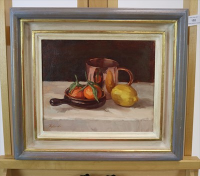 Lot 152 - Alison Rylands (British Contemporary), Fruit and Copper Measure