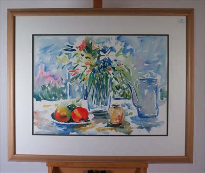 Lot 170 - Patrick Livingstone (Irish 20th-21st Century), 'Fruit and Flowers' and 'Table II' (2)