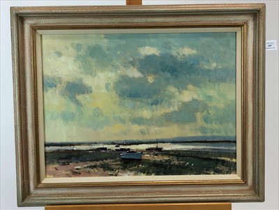 Lot 287 - James Longueville PS RBSA (British Northern School), Light on the Estuary, Heswall