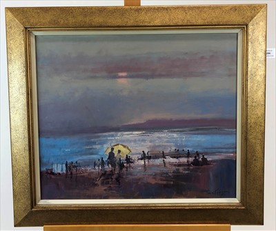 Lot 286 - Tina Morgan SWA (British 20th-21st Century), Beach Scene