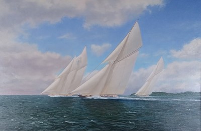 Lot 100 - Patrick Livingstone (Irish, 20th-21st Century), J Class Yachts