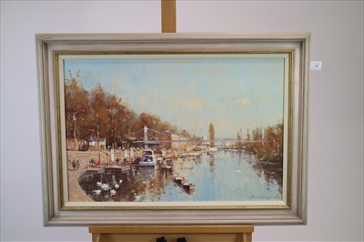 Lot 208 - James Longueville RBSA PS (British Northern School), Bright Weather, The Groves, Chester